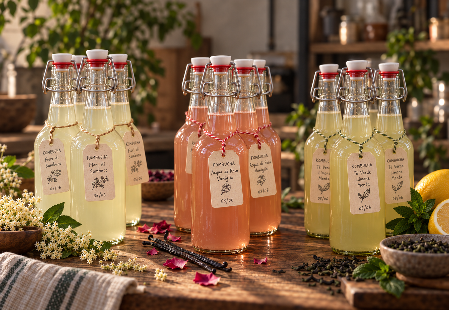 L’Arte della fermentazione spontanea: Kefir, Kombucha e Tepache.